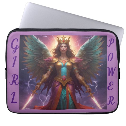 AI Girl Power Notebook-Fall Laptopschutzhülle (Vorderseite)