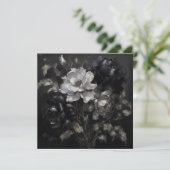 AI Grau Blume Feiertagskarte (Stehend Vorderseite)