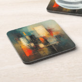 Ai hat eine abstrakte und widerstandsfähige Stadt  Getränkeuntersetzer (Linke Seite)