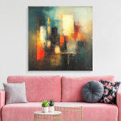 Ai hat eine abstrakte und widerstandsfähige Stadt Leinwanddruck (Insitu (Wohnzimmer))