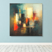 Ai hat eine abstrakte und widerstandsfähige Stadt Leinwanddruck (Insitu (Holzboden))