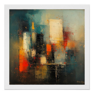 Ai hat eine abstrakte und widerstandsfähige Stadt  Poster