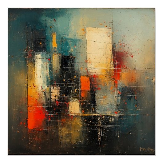 Ai hat eine abstrakte und widerstandsfähige Stadt  Poster (Vorderseite)