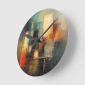 Ai hat eine abstrakte und widerstandsfähige Stadt  Runde Wanduhr (Winkel)