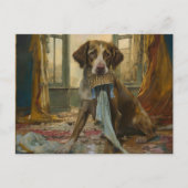 AI Hund zerstört Postkarte (Vorderseite)
