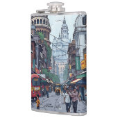 Ai Illustration von Kalkutta, Indien Flachmann (Links)