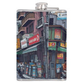 Ai Illustration von Kalkutta, Indien Flachmann (Rückseite)