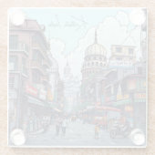 Ai Illustration von Kalkutta, Indien Glasuntersetzer (Rückseite)