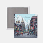 Ai Illustration von Kalkutta, Indien Magnet (Vorderseite/Rückseite)