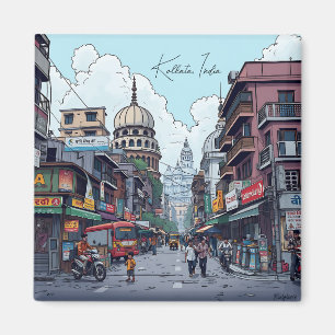 Ai Illustration von Kalkutta, Indien Magnet