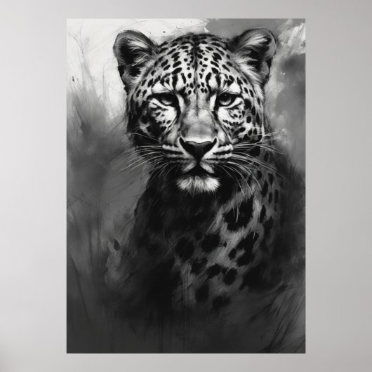 Ai Image, Kohlefaser. Leopard Poster (Vorne)