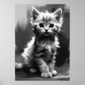 Ai Image, Kohlefaser. Niedlich Kitten Poster (Vorne)