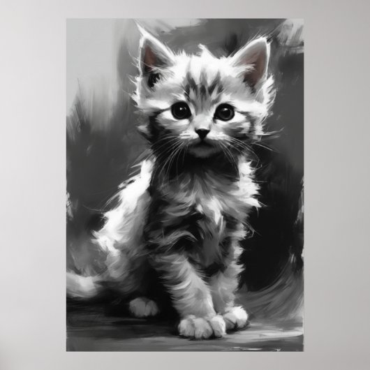 Ai Image, Kohlefaser. Niedlich Kitten Poster (Vorne)