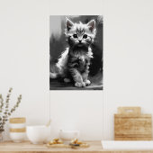 Ai Image, Kohlefaser. Niedlich Kitten Poster (Küche)