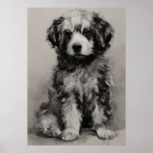 Ai Image, Kohlefaser. Niedliche Welpe Poster (Vorne)