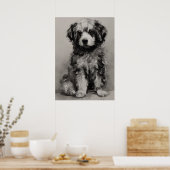 Ai Image, Kohlefaser. Niedliche Welpe Poster (Küche)