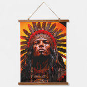 Ai Indian Artwork Wandteppich Mit Holzrahmen (Vorderseite)