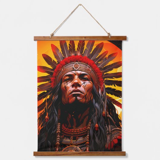 Ai Indian Artwork Wandteppich Mit Holzrahmen (Vorderseite)