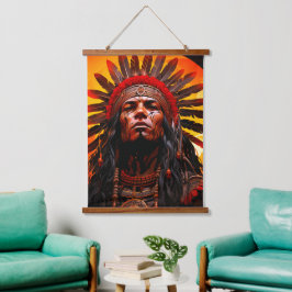 Ai Indian Artwork Wandteppich Mit Holzrahmen