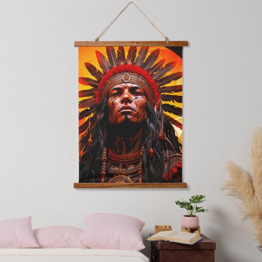 Ai Indian Artwork Wandteppich Mit Holzrahmen (Schlafzimmer)