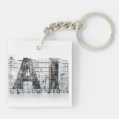AI Industrial Letterform Architecture Art  Schlüsselanhänger (Rückseite)