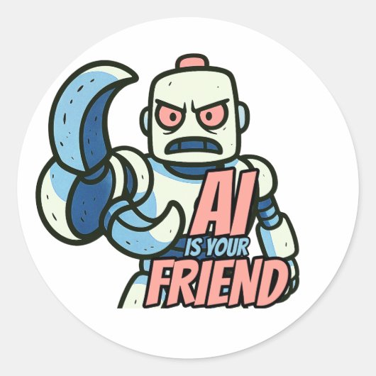 AI Is Your Friend Sticker 4 Folks Who Like ChatGPT (Vorderseite)