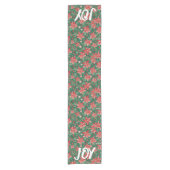 AI Joy Holly und Poinsettia Table Runner Kurzer Tischläufer (Vorderseite)