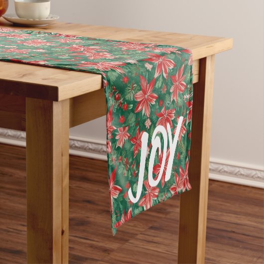 AI Joy Holly und Poinsettia Table Runner Kurzer Tischläufer (Beispiel)