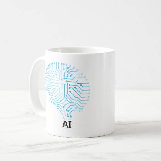 AI-Kaffee-Tasse - Zukunftsorientiertes, technisch Kaffeetasse (Vorderseite Links)