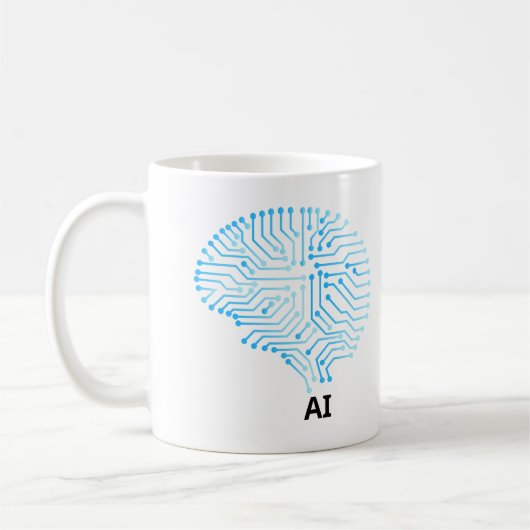 AI-Kaffee-Tasse - Zukunftsorientiertes, technisch  Kaffeetasse (Links)