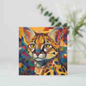 AI Kubism Cat Feiertagskarte (Stehend Vorderseite)