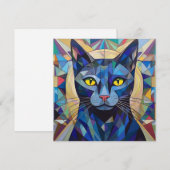 AI Kubism Cat Feiertagskarte (Vorne/Hinten)