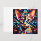 AI Kubism Cat Feiertagskarte (Vorne/Hinten)