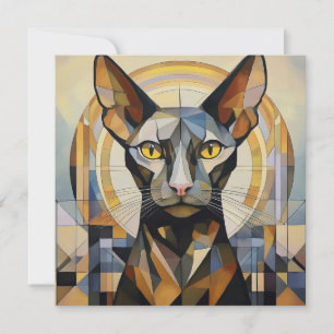 AI Kubism Cat Feiertagskarte