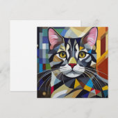 AI Kubism Cat Feiertagskarte (Vorne/Hinten)
