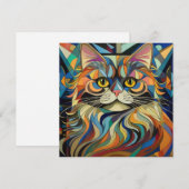 AI Kubism Cat Feiertagskarte (Vorne/Hinten)