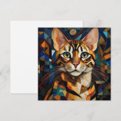 AI Kubism Cat Feiertagskarte (Vorne/Hinten)