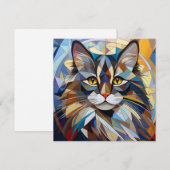 AI Kubism Cat Feiertagskarte (Vorne/Hinten)