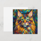 AI Kubism Cat Feiertagskarte (Vorne/Hinten)