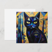 AI Kubism Cat Feiertagskarte (Vorne/Hinten)