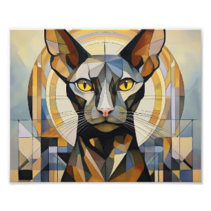 AI Kubism Cat Fotodruck