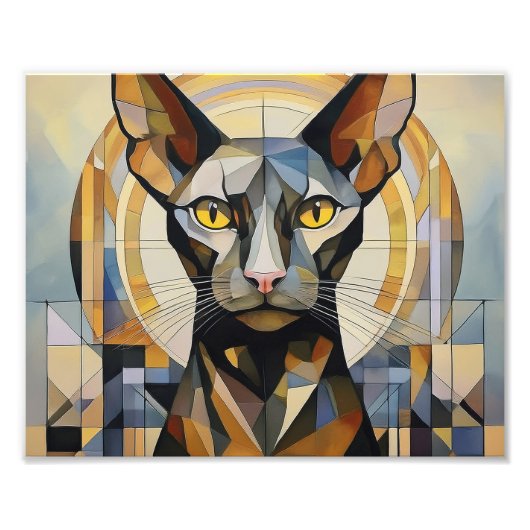 AI Kubism Cat Fotodruck (Vorne)