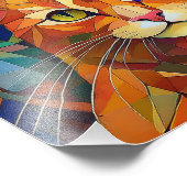 AI Kubism Cat Fotodruck (Ecke)