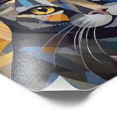 AI Kubism Cat Fotodruck (Ecke)