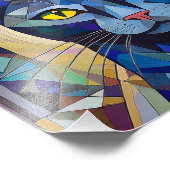 AI Kubism Cat Fotodruck (Ecke)