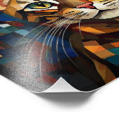 AI Kubism Cat Fotodruck (Ecke)