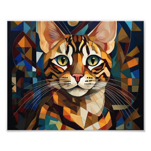 AI Kubism Cat Fotodruck (Vorne)
