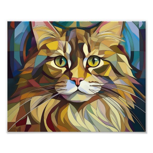 AI Kubism Cat Fotodruck (Vorne)
