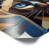 AI Kubism Cat Fotodruck (Ecke)