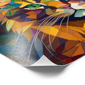 AI Kubism Cat Fotodruck (Ecke)